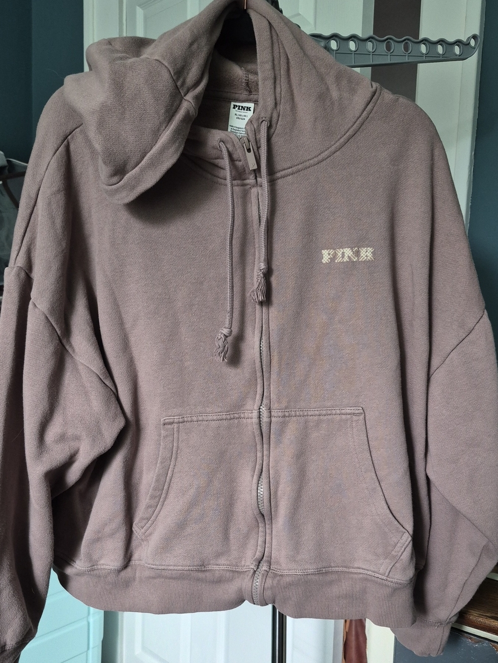PINK Victoria's Secret Mauve Zip-Up Hoodie Jacket Sz XL